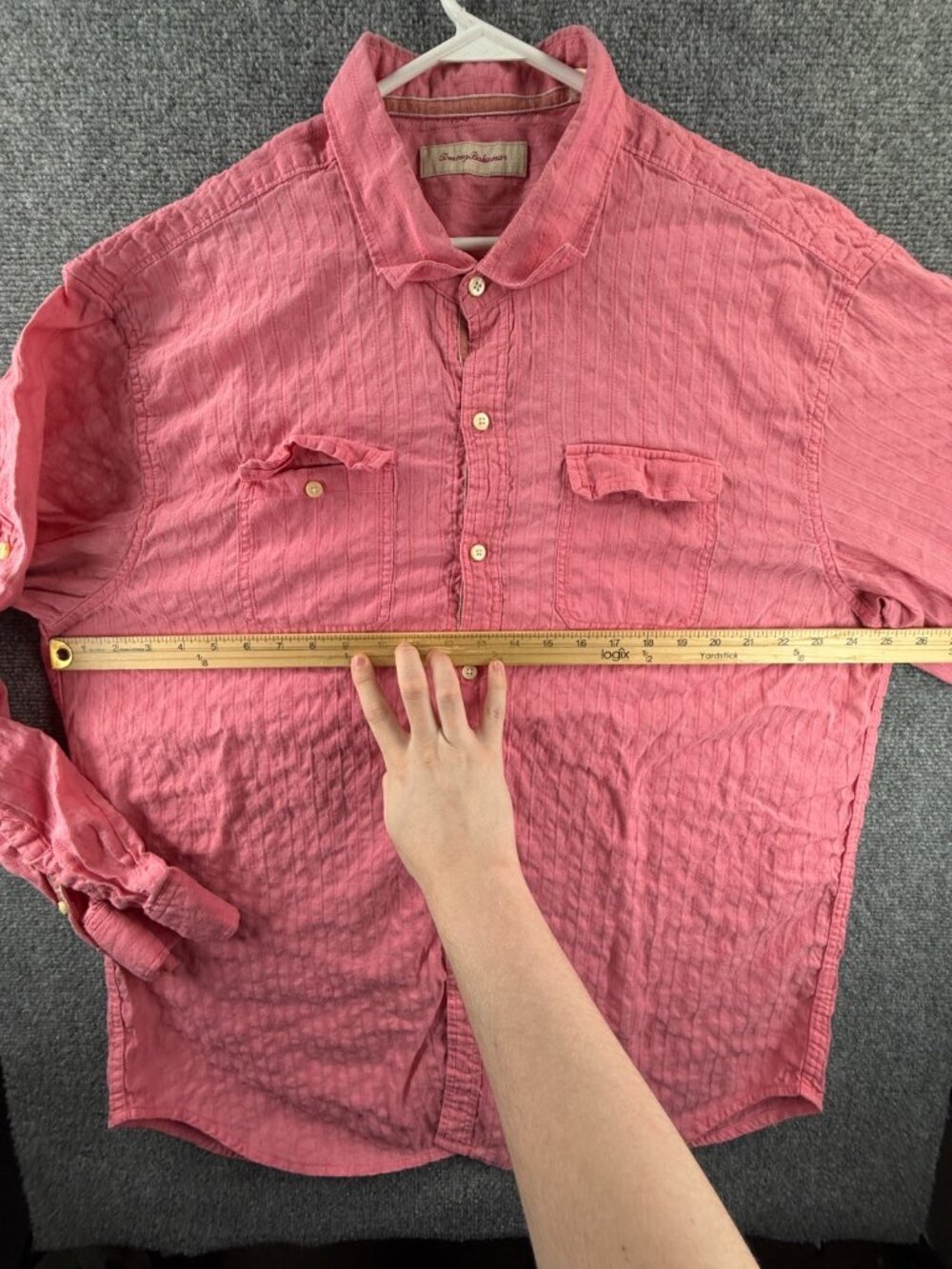 Tommy Bahama 2XL Striped Linen Cotton Pink Beach Shirt Button Up Casual Mens - Picture 7 of 14